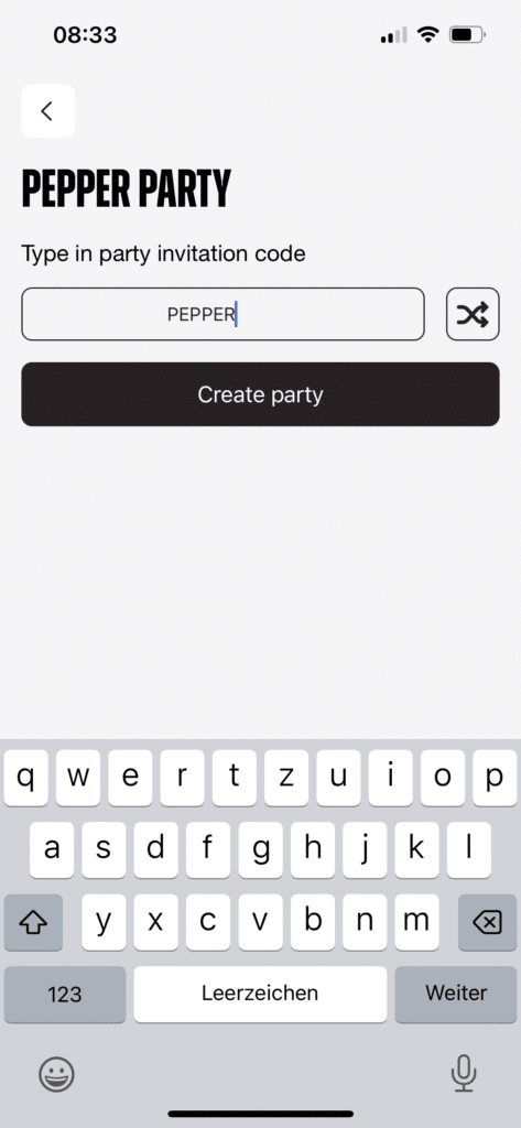 PEPPER Party creator
