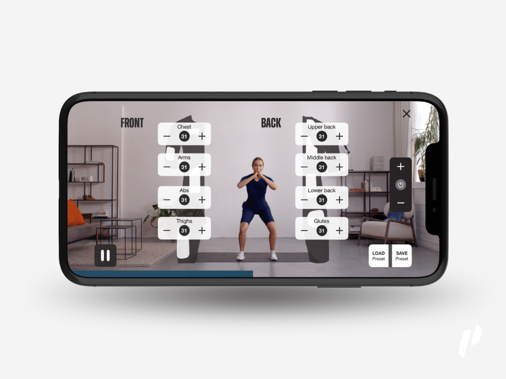PEPPER EMS app training intensity