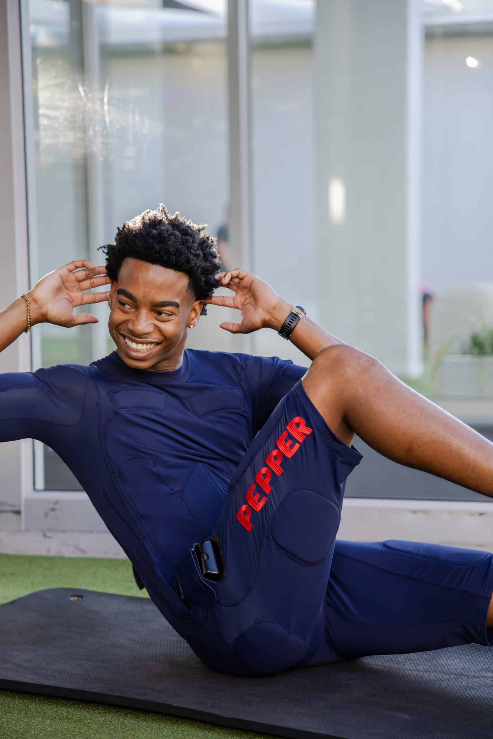 PEPPER EMS suit man exercise