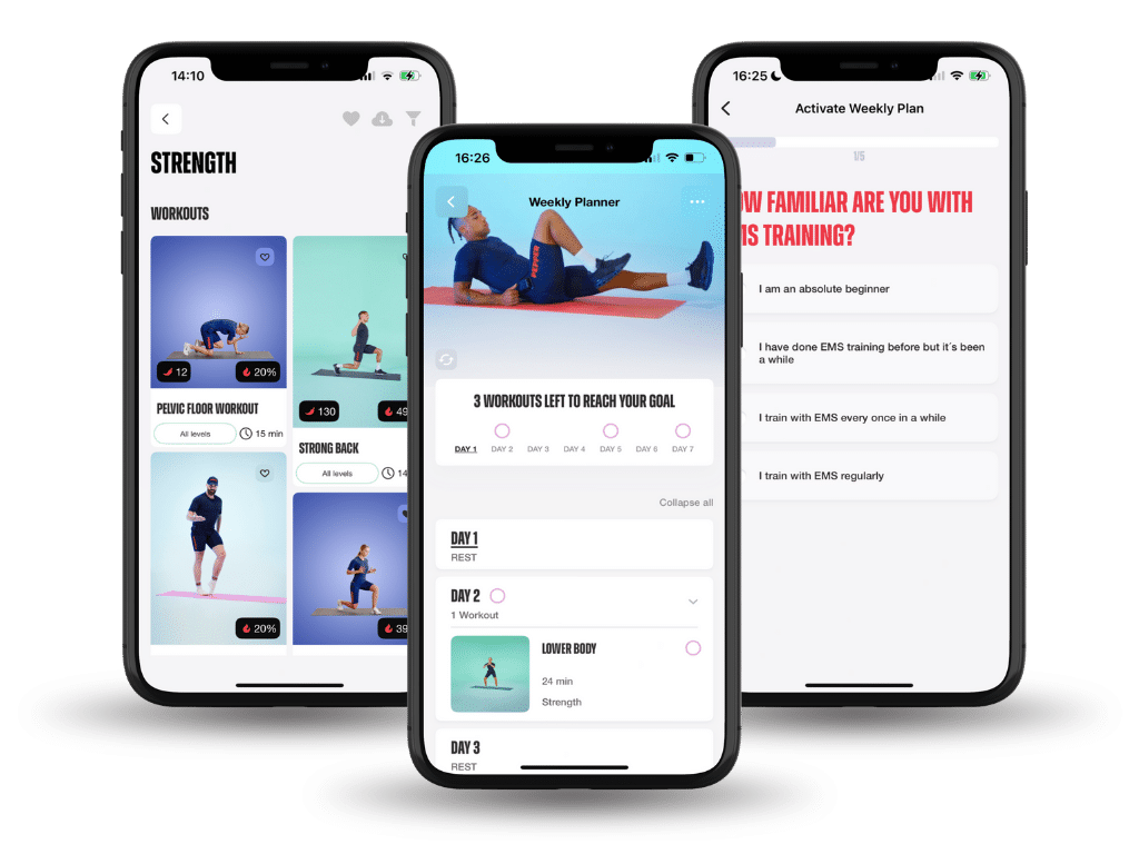 PEPPER EMS App Trainingsplan anlegen